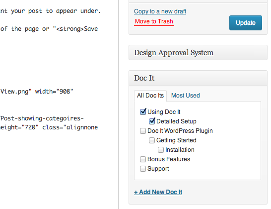 Categories picked for post to appear